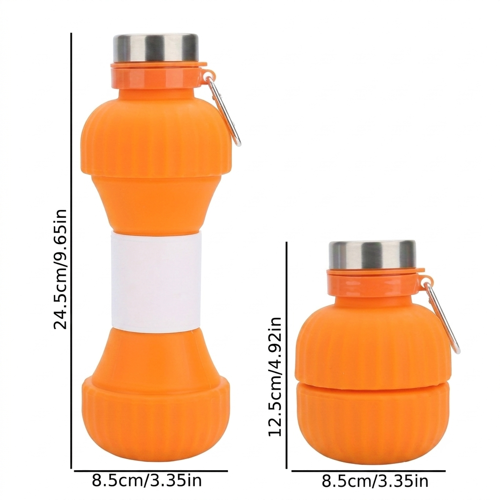 Collapsible Dumbbell Silicone Sports Water Bottle