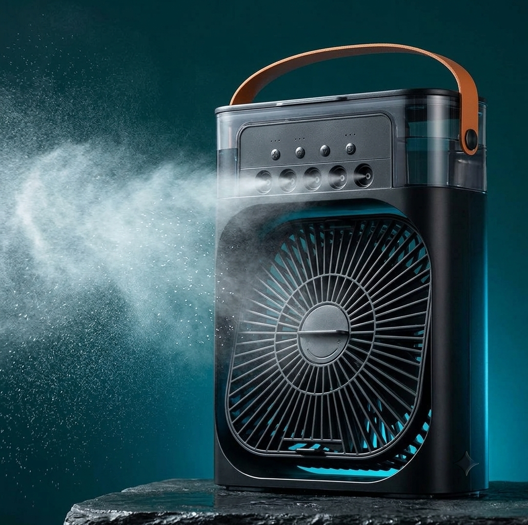 Mini Portable Air Cooler & Humidifier Fan – 3-in-1 Personal AC