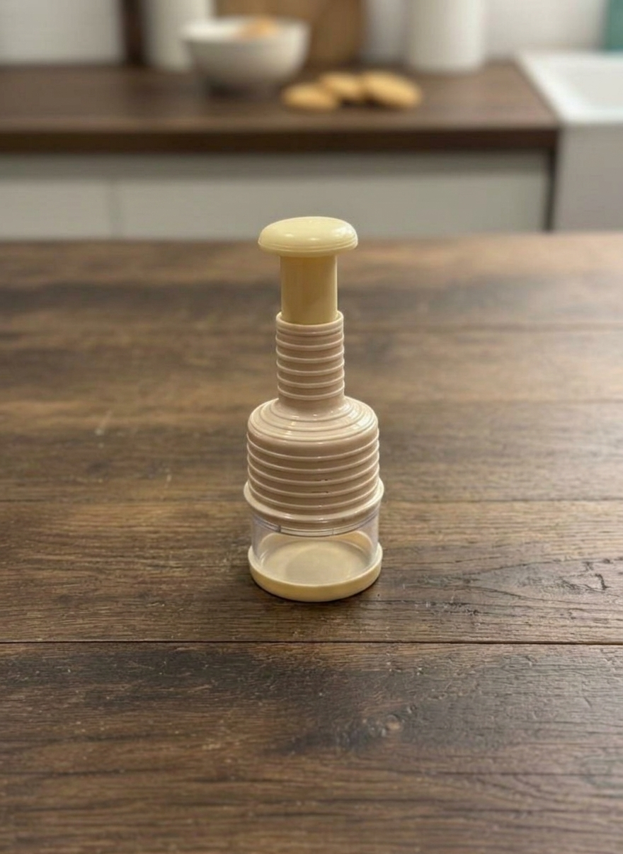 White Hand-Press Mini Vegetable Chopper