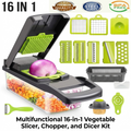 16-in-1 Multifunctional Vegetable Chopper, Dicer & Slicer Kit with Container